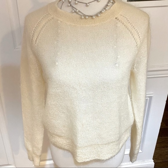 Banana Republic Mohair Cream Sweater, Medium